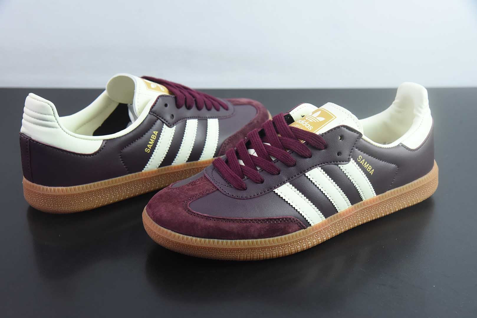 Wmn's Samba OG Maroon Gold Metallic